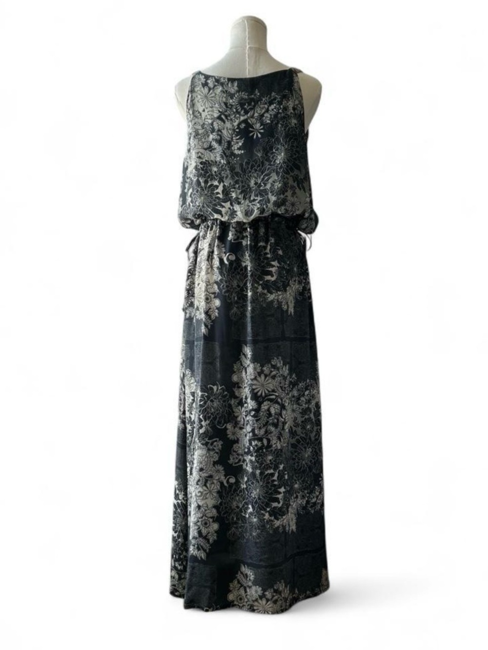 Johnny Was Biya 100% Silk Sleeveless Maxi Drop Waist Flowy Floral Vacation Dress - Picture 4 of 8